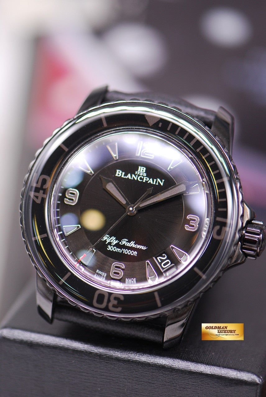 [SOLD] BLANCPAIN FIFTY FATHOM “BLACK KNIGHT” DLC COATED 45mm AUTOMATIC (MINT)
