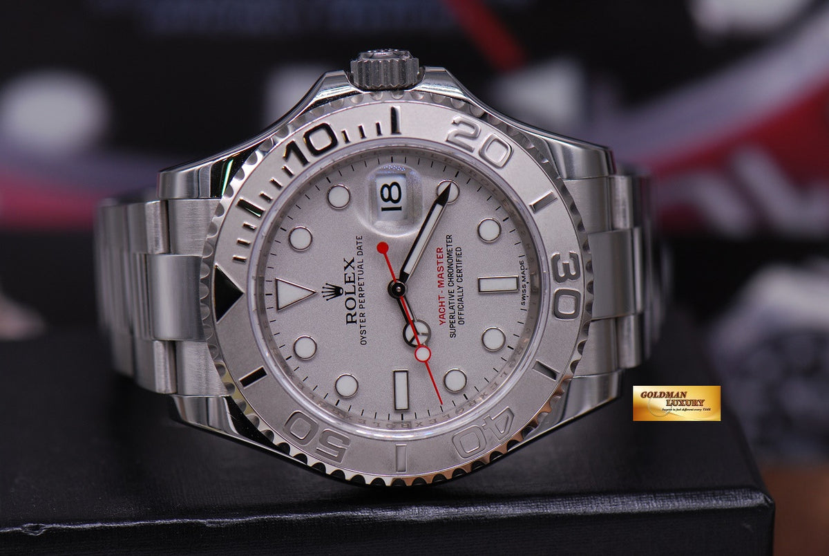 [SOLD] ROLEX OYSTER PERPETUAL YACHT MASTER Ref 116622 PLATINUM BEZEL (MINT)