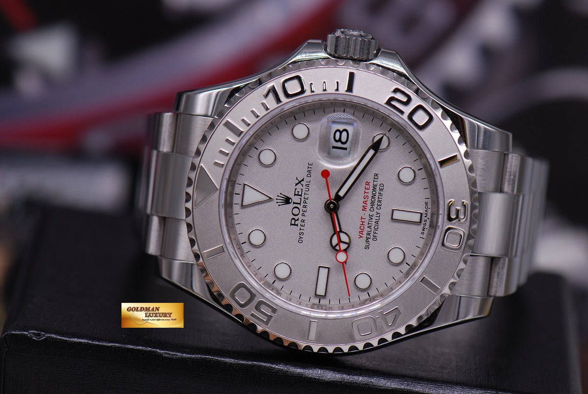 [SOLD] ROLEX OYSTER PERPETUAL YACHT MASTER Ref 116622 PLATINUM BEZEL (MINT)