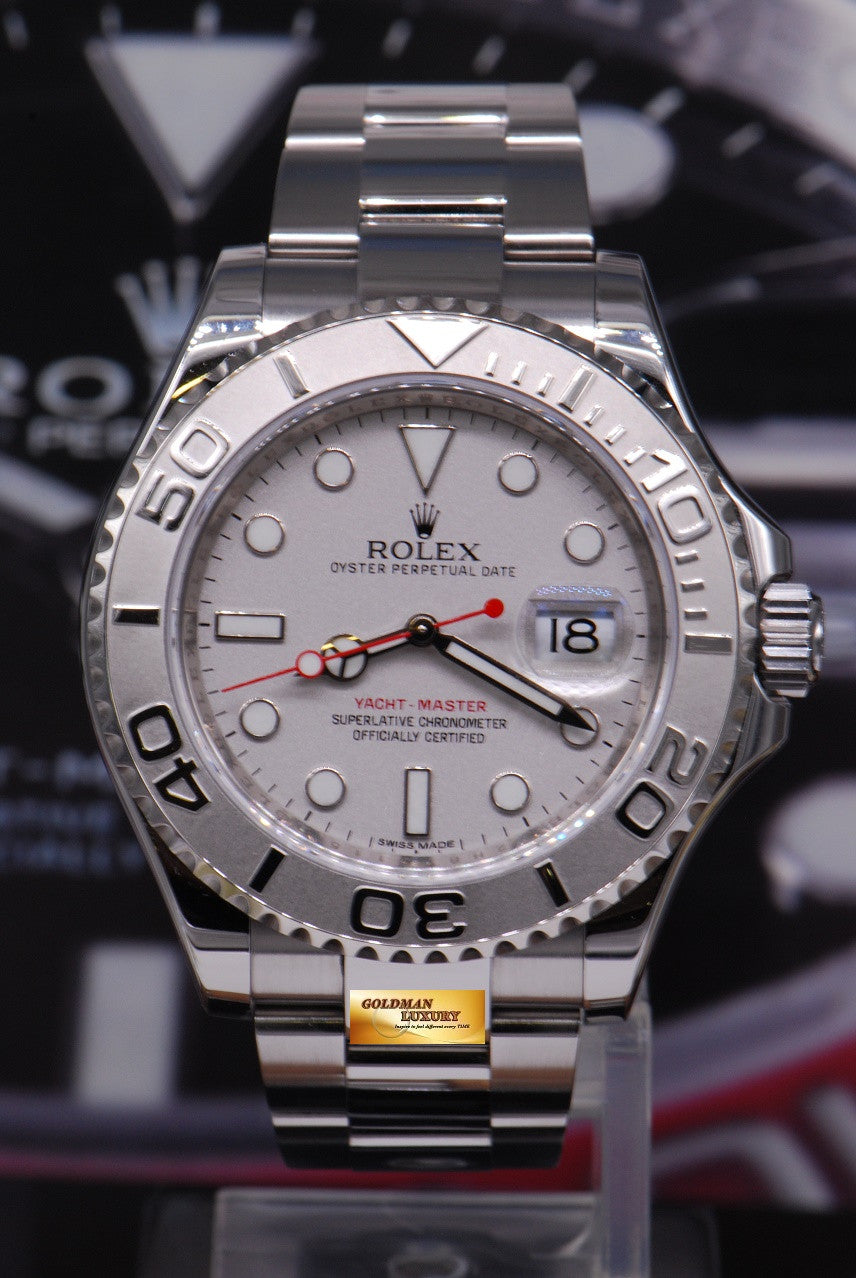 [SOLD] ROLEX OYSTER PERPETUAL YACHT MASTER Ref 116622 PLATINUM BEZEL (MINT)