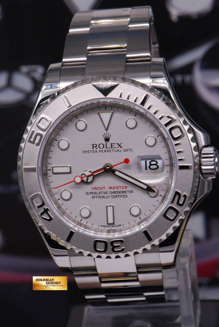 [SOLD] ROLEX OYSTER PERPETUAL YACHT MASTER Ref 116622 PLATINUM BEZEL (MINT)