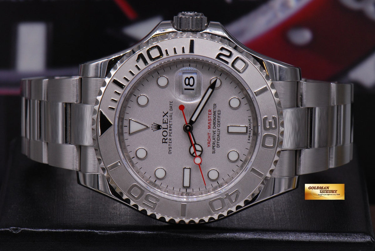 [SOLD] ROLEX OYSTER PERPETUAL YACHT MASTER Ref 116622 PLATINUM BEZEL (MINT)