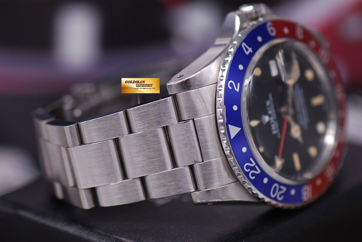 [SOLD] ROLEX OYSTER PERPETUAL GMT-MASTER PEPSI BEZEL TRANSITION MODEL 16750 (AGING)