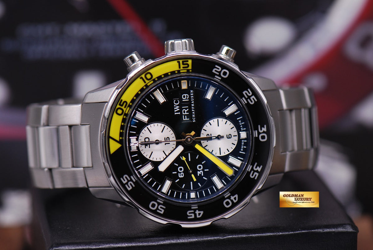 [SOLD] IWC AQUATIMER CHRONOGRAPH CERAMIC YELLOW BEZEL IW3767-01 AUTOMATIC (MINT)