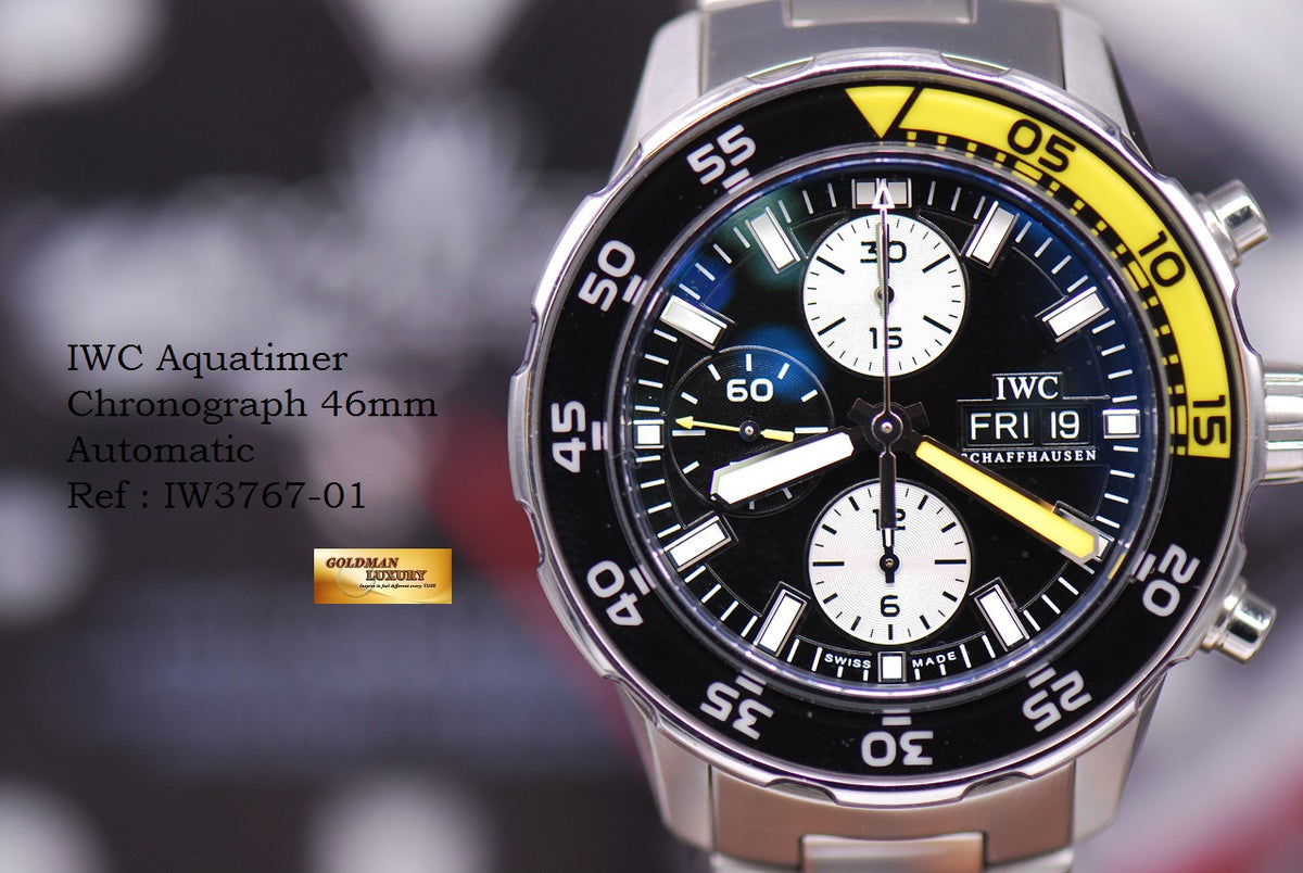 [SOLD] IWC AQUATIMER CHRONOGRAPH CERAMIC YELLOW BEZEL IW3767-01 AUTOMATIC (MINT)