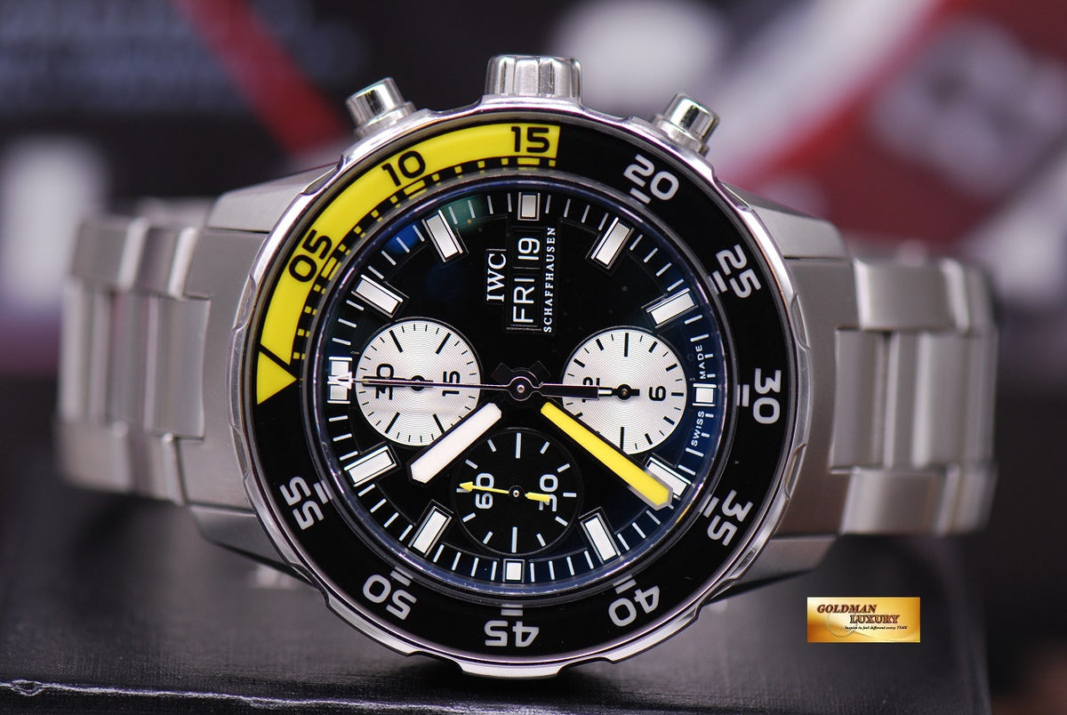 [SOLD] IWC AQUATIMER CHRONOGRAPH CERAMIC YELLOW BEZEL IW3767-01 AUTOMATIC (MINT)