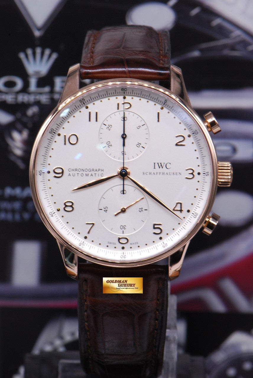 [SOLD] IWC PORTUGUESE CHRONOGRAPH 18K ROSE GOLD IW371480 WHITE AUTOMATIC (MINT)