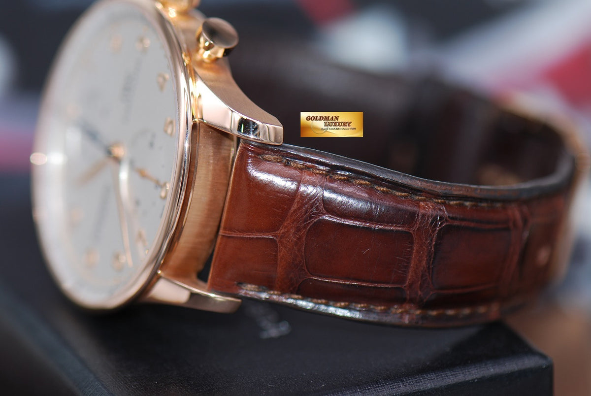 [SOLD] IWC PORTUGUESE CHRONOGRAPH 18K ROSE GOLD IW371480 WHITE AUTOMATIC (MINT)