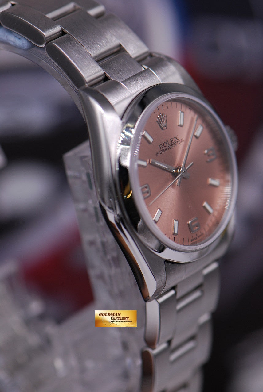 [SOLD] ROLEX OYSTER PERPETUAL 31mm BOYSIZE SALMON DIAL STAINLESS STEEL 77080 (MINT)