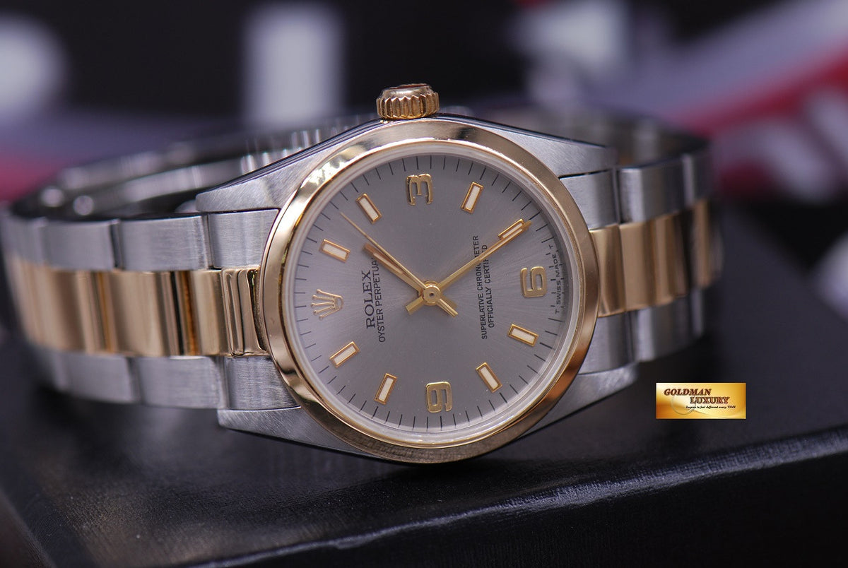 [SOLD] ROLEX OYSTER PERPETUAL 31mm BOYSIZE HALF-GOLD 67483 (MINT)