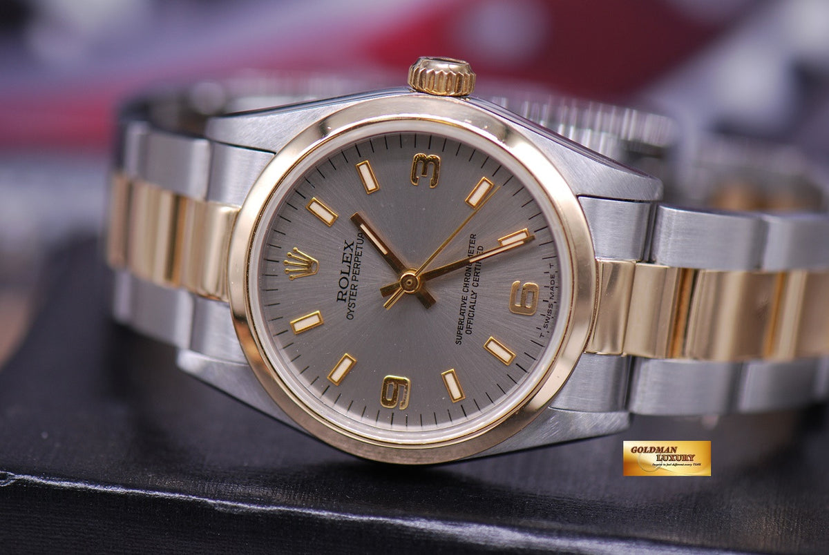 [SOLD] ROLEX OYSTER PERPETUAL 31mm BOYSIZE HALF-GOLD 67483 (MINT)