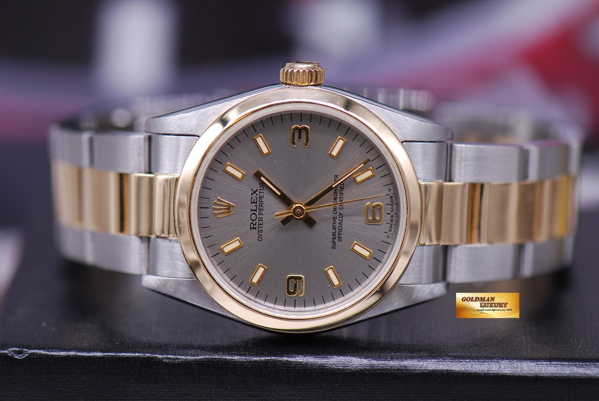 [SOLD] ROLEX OYSTER PERPETUAL 31mm BOYSIZE HALF-GOLD 67483 (MINT)