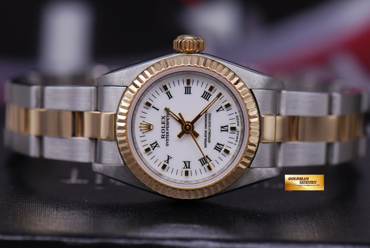 [SOLD] ROLEX OYSTER PERPETUAL 26mm LADIES HALF-GOLD 67193 (MINT)