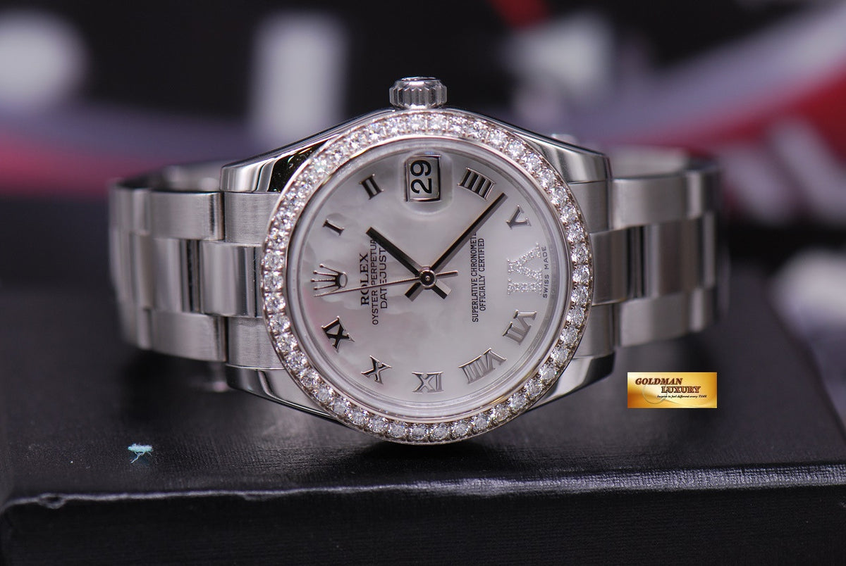 [SOLD] ROLEX OYSTER PERPETUAL LADIES 31mm MOP DIAMOND BEZEL 178384 (MINT)