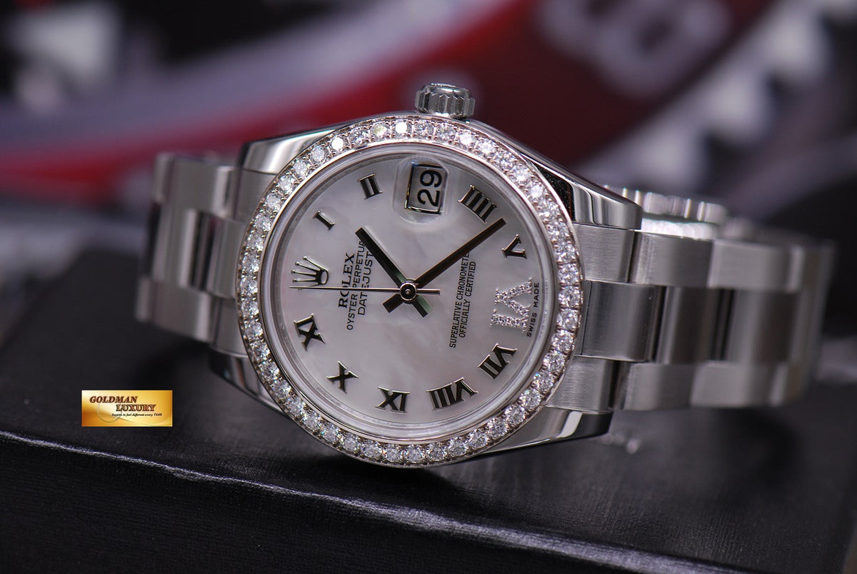 [SOLD] ROLEX OYSTER PERPETUAL LADIES 31mm MOP DIAMOND BEZEL 178384 (MINT)