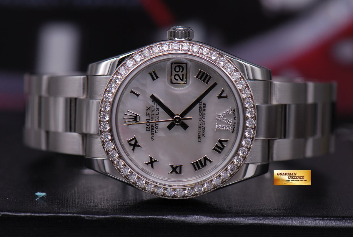 [SOLD] ROLEX OYSTER PERPETUAL LADIES 31mm MOP DIAMOND BEZEL 178384 (MINT)