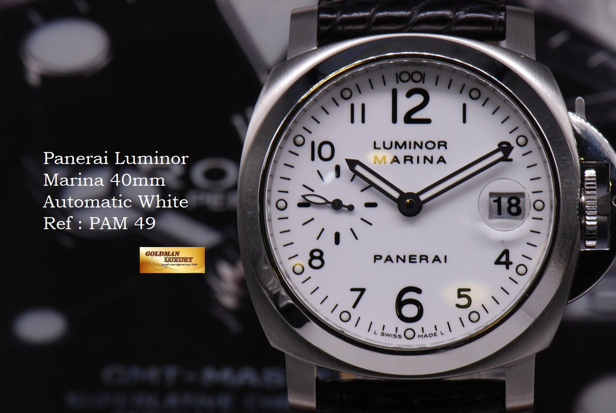 [SOLD] PANERAI LUMINOR MARINA 40mm AUTOMATIC WHITE PAM 049 (MINT)