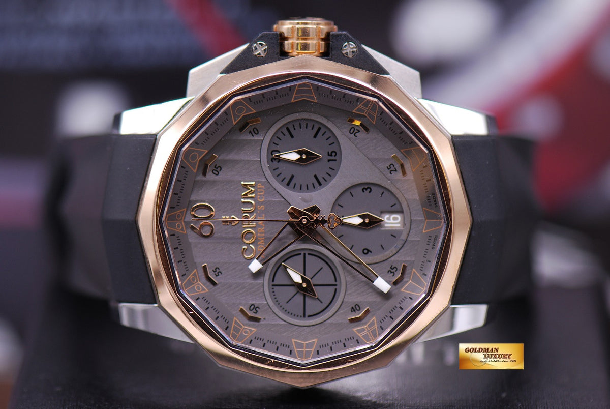 [SOLD] CORUM ADMIRAL'S CUP LEGEND CHRONOGRAPH 43mm 18K PINK GOLD BEZEL AUTOMATIC (MINT)