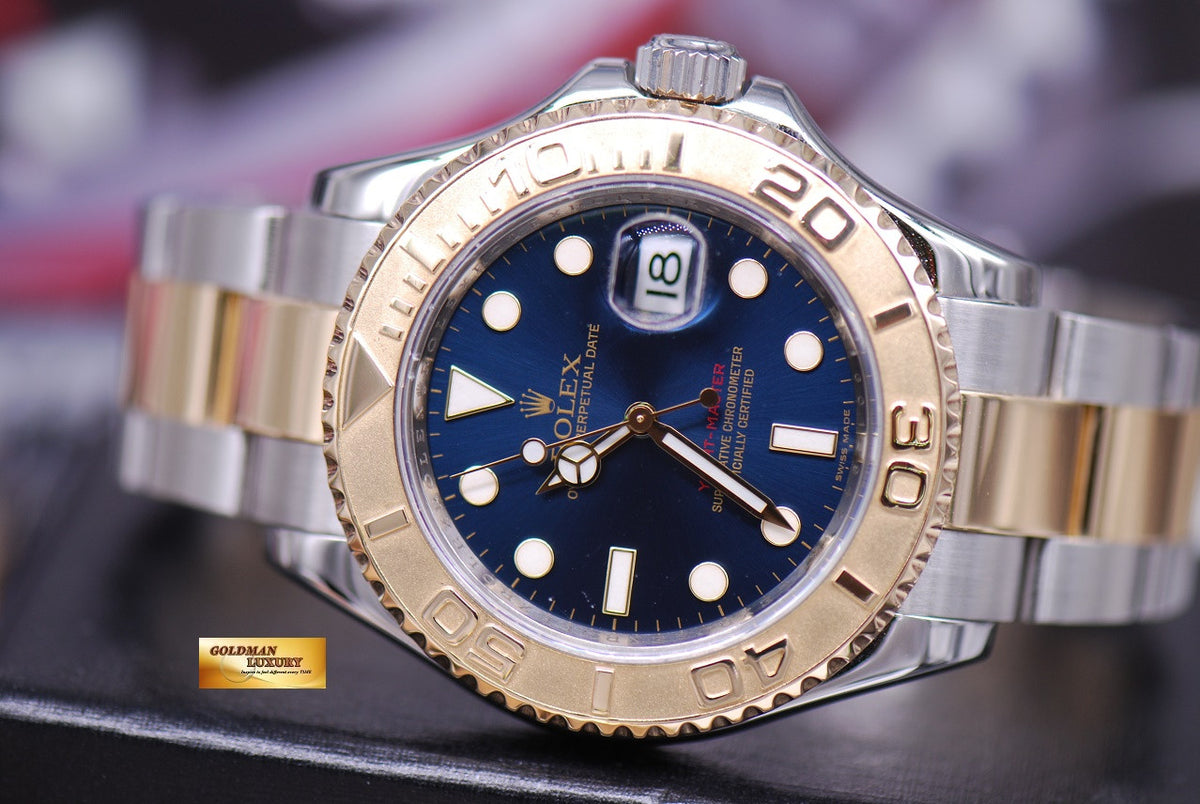 [SOLD] ROLEX OYSTER PERPETUAL YACHT-MASTER HALF-GOLD BLUE Ref 16623 (MINT)
