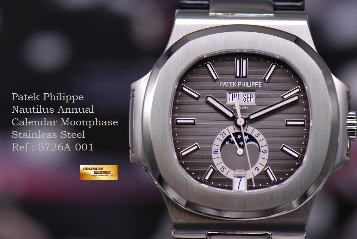[SOLD] PATEK PHILIPPE NAUTILUS ANNUAL CALENDAR MOONPHASE 5726A-001 (NEW-UNWORN)