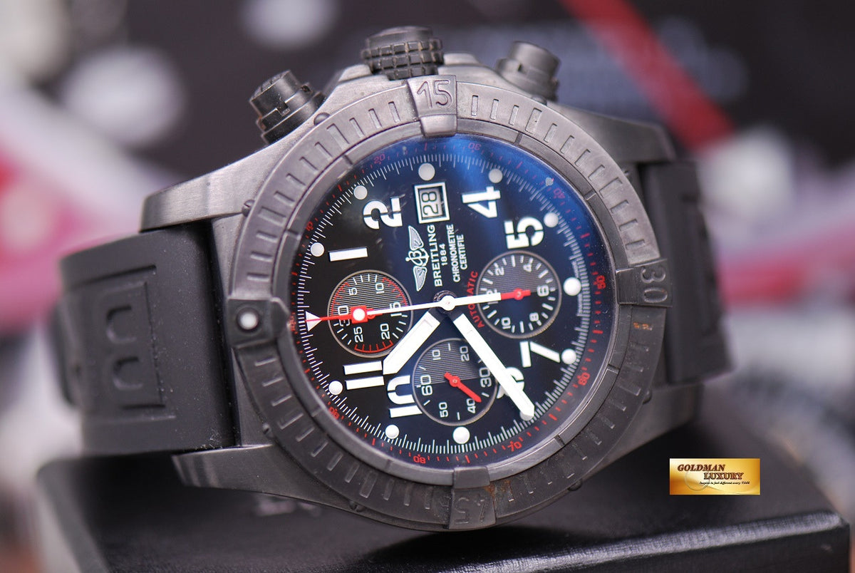 [SOLD] BREITLING SUPER AVENGER 48mm BLACK STEEL CHRONOGRAPH LIMITED EDITION 3000 (NEAR MINT)