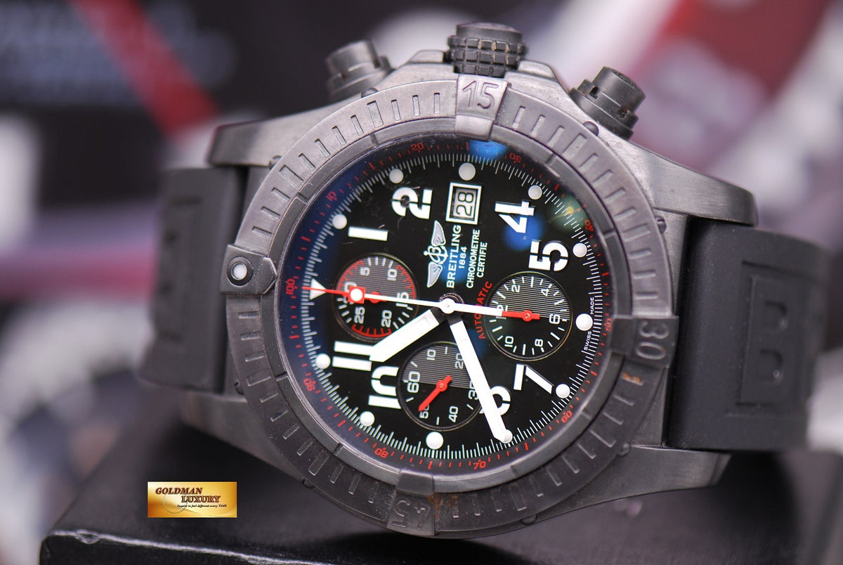 [SOLD] BREITLING SUPER AVENGER 48mm BLACK STEEL CHRONOGRAPH LIMITED EDITION 3000 (NEAR MINT)