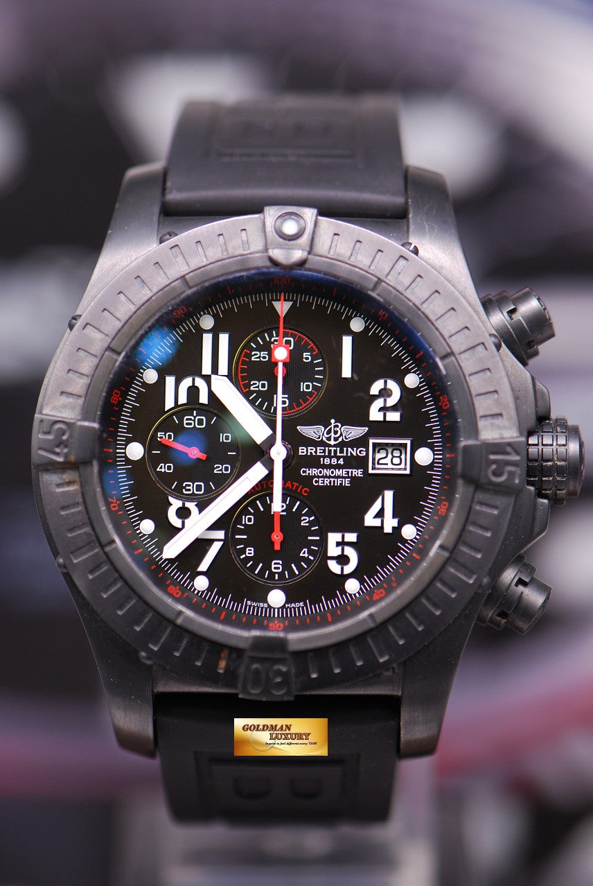 [SOLD] BREITLING SUPER AVENGER 48mm BLACK STEEL CHRONOGRAPH LIMITED EDITION 3000 (NEAR MINT)