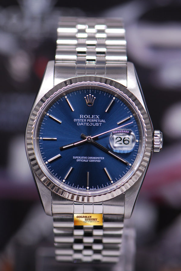 [SOLD] ROLEX OYSTER DATEJUST 36mm GENTS STAINLESS STEEL BLUE DIAL Ref : 16234 (NEAR MINT)