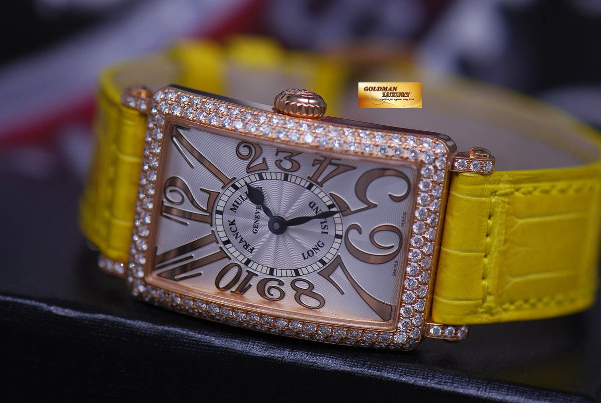 [SOLD] FRANCK MULLER LONG ISLAND 18K ROSE GOLD 2 ROWS DIAMONDS QUARTZ 902 QZ D (MINT)
