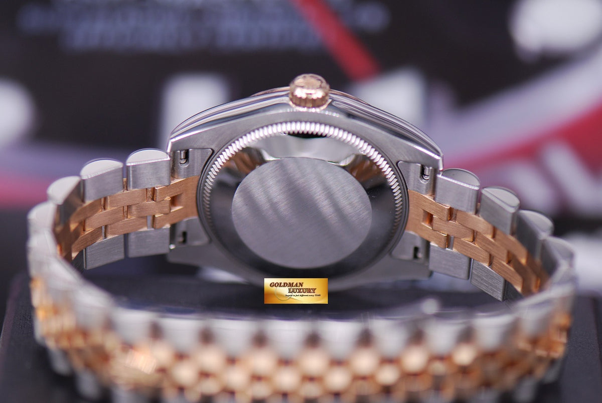 [SOLD] ROLEX OYSTER PERPETUAL LADIES 31mm HALF-ROSE GOLD MOP DIAMOND DIAL 178271 (MINT)