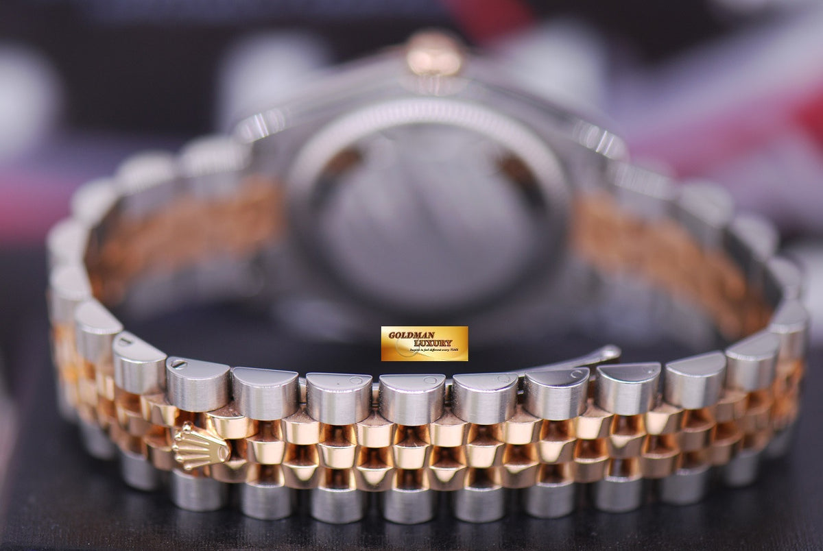 [SOLD] ROLEX OYSTER PERPETUAL LADIES 31mm HALF-ROSE GOLD MOP DIAMOND DIAL 178271 (MINT)