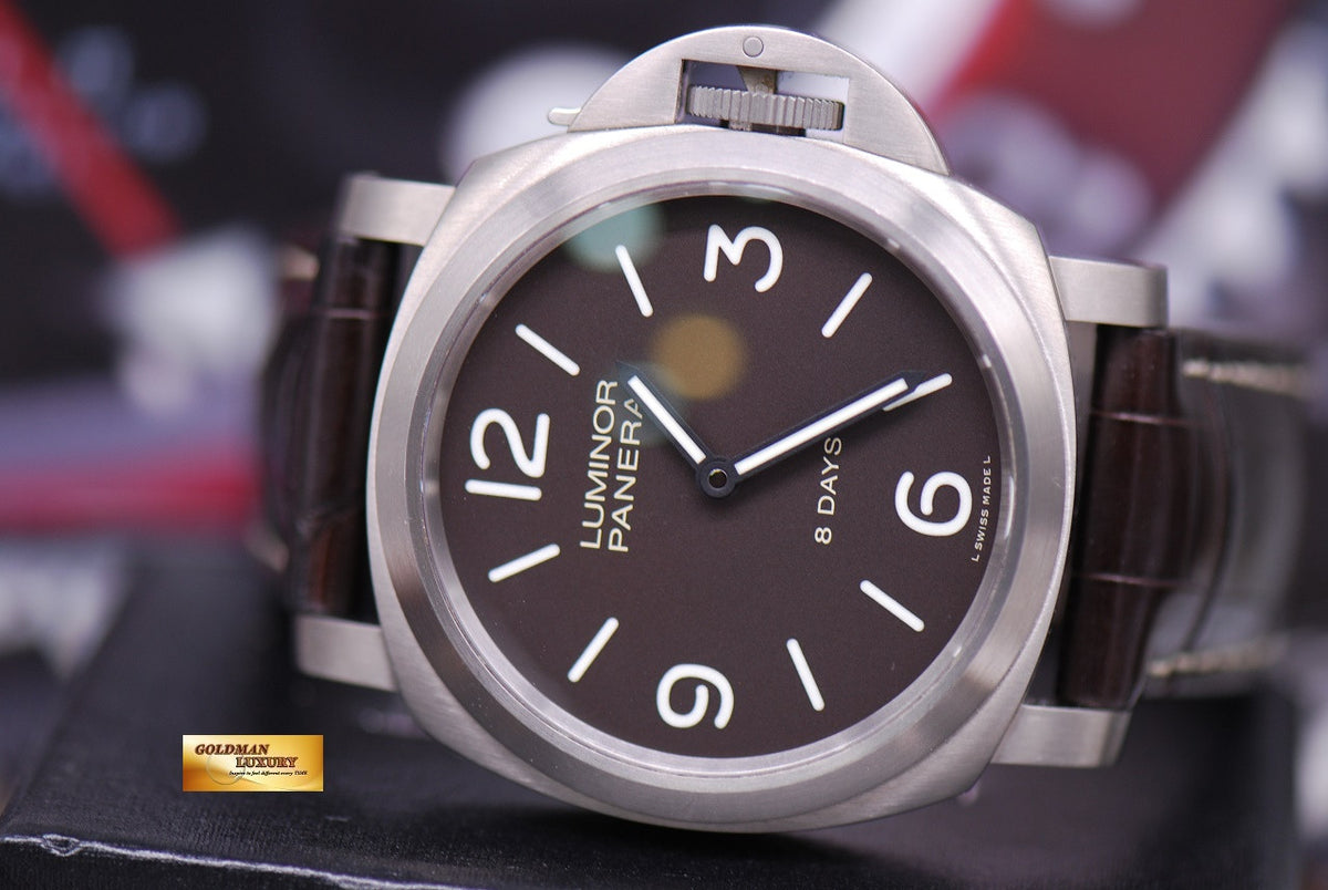 [SOLD] PANERAI LUMINOR TITANIUM 8 DAYS TOBACCO BROWN DIAL PAM 562 MANUAL (NEAR MINT)