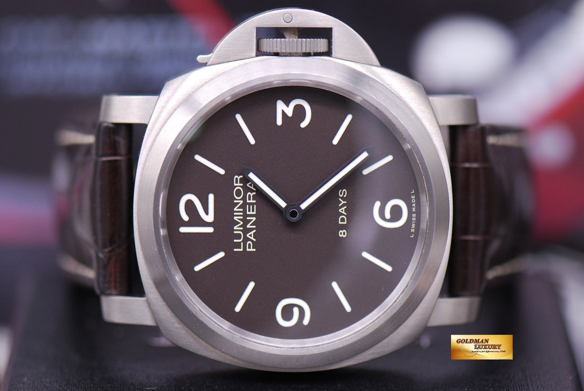 [SOLD] PANERAI LUMINOR TITANIUM 8 DAYS TOBACCO BROWN DIAL PAM 562 MANUAL (NEAR MINT)