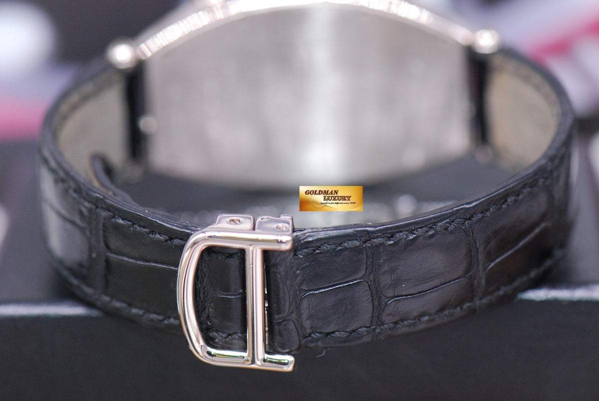 [SOLD] CARTIER TONNEAU COLLECTION PRIVEE 18K WHITE GOLD DUAL TIME MECHANICAL WINDING (MINT)