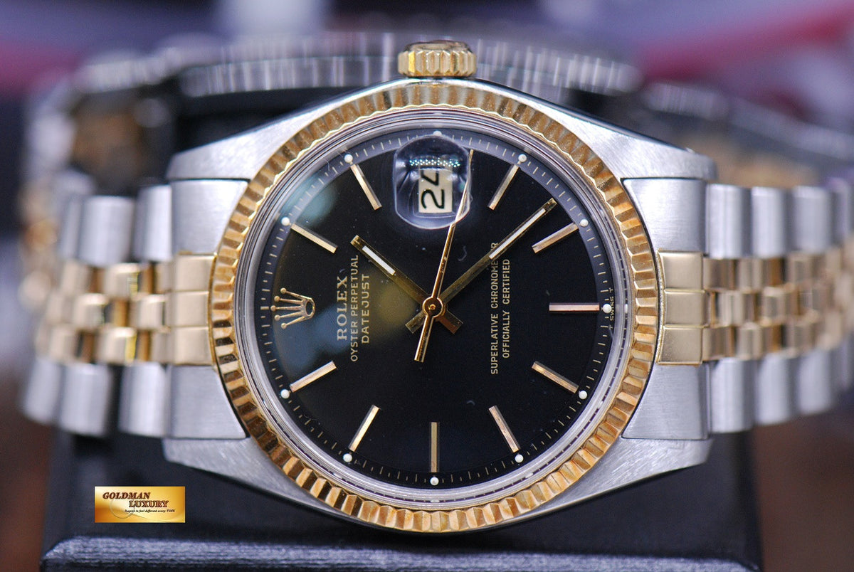 [SOLD] ROLEX OYSTER PERPETUAL 36mm DATEJUST HALF-GOLD JUBILEE BLACK (NEAR MINT)