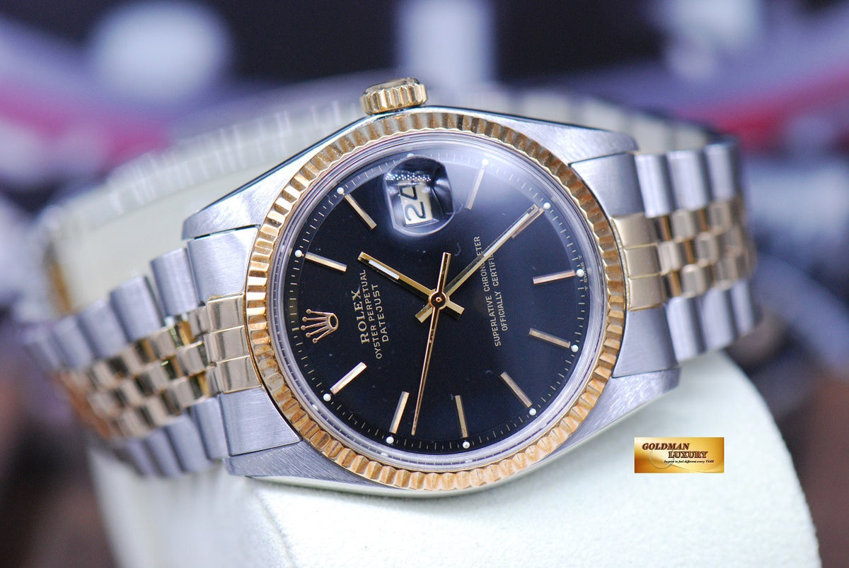 [SOLD] ROLEX OYSTER PERPETUAL 36mm DATEJUST HALF-GOLD JUBILEE BLACK (NEAR MINT)