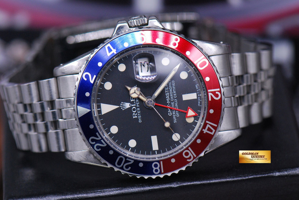 [SOLD] ROLEX OYSTER PERPETUAL GMT-MASTER I MATTE DIAL RED HAND 1675 (VINTAGE AGING)