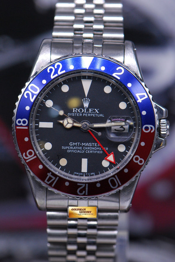 [SOLD] ROLEX OYSTER PERPETUAL GMT-MASTER I MATTE DIAL RED HAND 1675 (VINTAGE AGING)