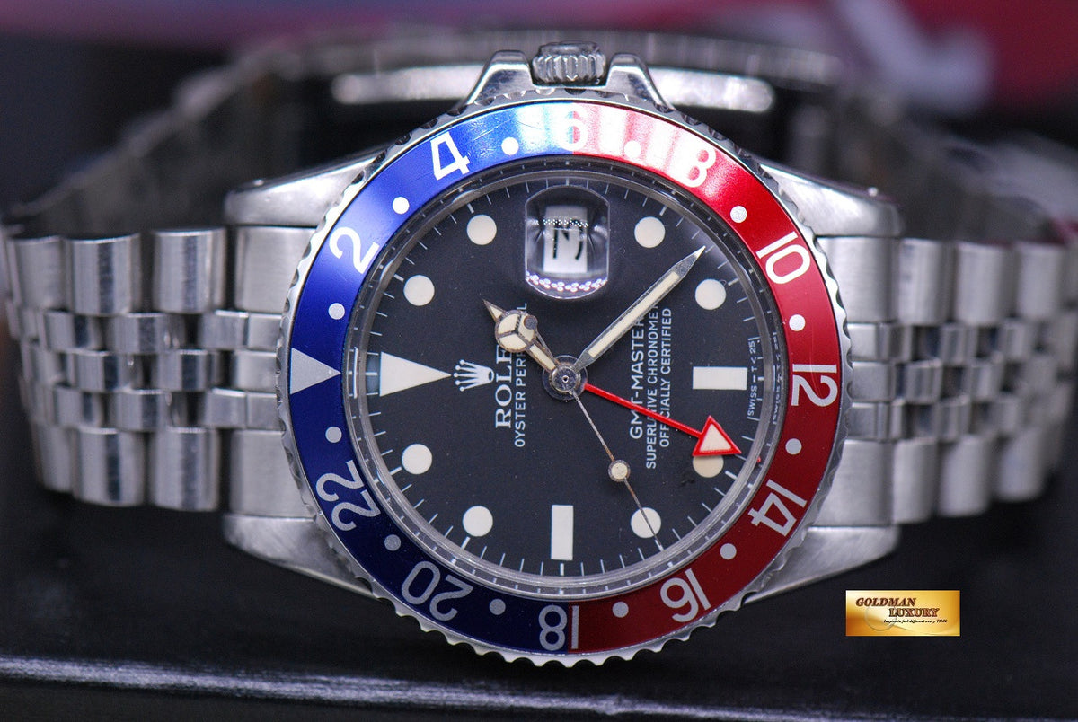 [SOLD] ROLEX OYSTER PERPETUAL GMT-MASTER I MATTE DIAL RED HAND 1675 (VINTAGE AGING)