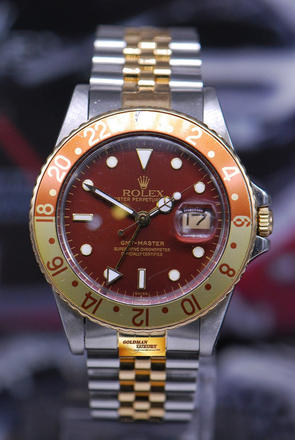 [SOLD] ROLEX OYSTER PERPETUAL GMT-MASTER I HALF-GOLD ROOT BEER 16753 (VINTAGE)