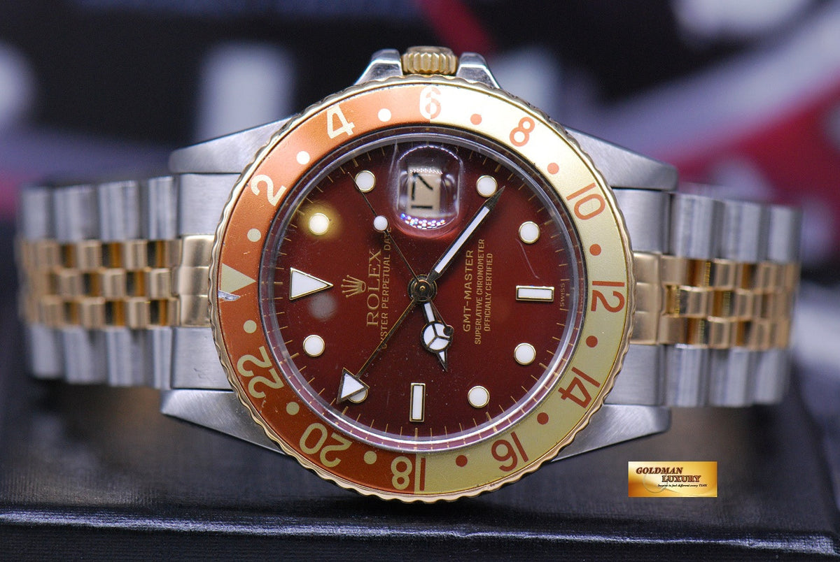[SOLD] ROLEX OYSTER PERPETUAL GMT-MASTER I HALF-GOLD ROOT BEER 16753 (VINTAGE)