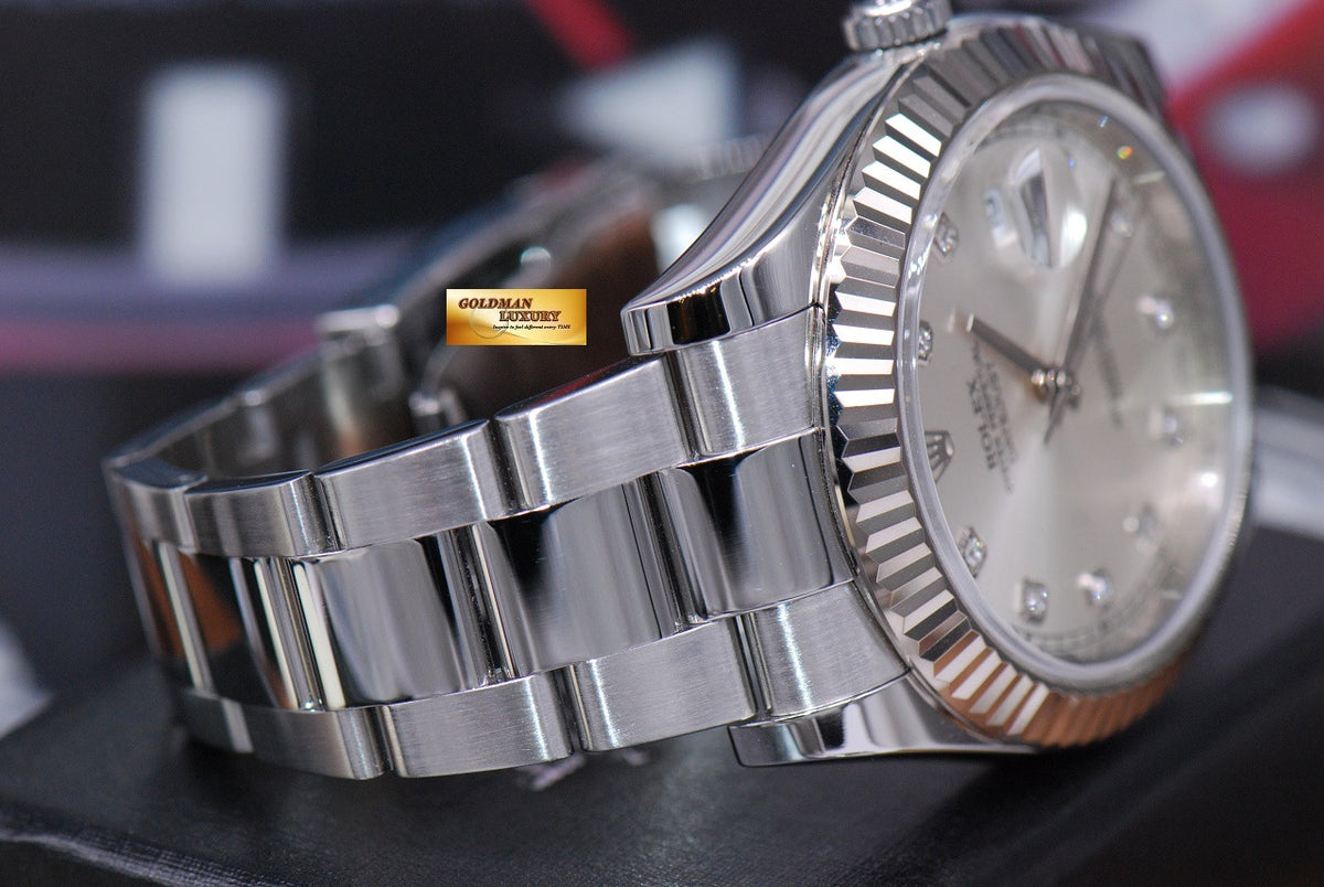 [SOLD] ROLEX OYSTER DATEJUST 41mm DIAMOND DIAL SILVER DIAL Ref : 116334 (MINT)