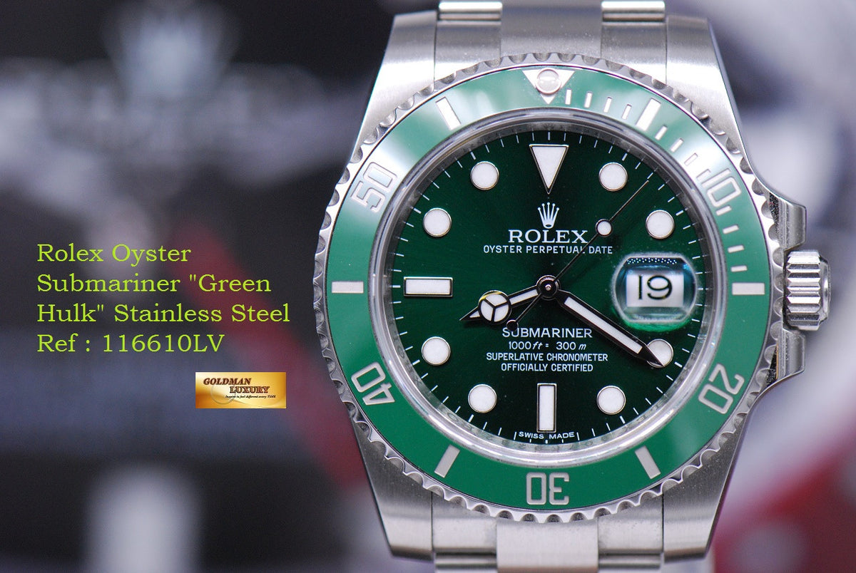 [SOLD] ROLEX OYSTER SUBMARINER “GREEN HULK” 40mm 116610LV (MINT)