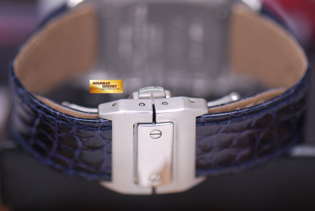 [SOLD] CARTIER SANTOS 100 MIDSIZE LADIES FULL DIAMONDS AUTOMATIC (MINT)