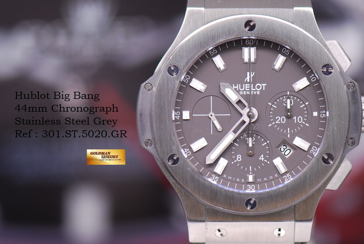 [SOLD] HUBLOT BIG BANG 44mm CHRONOGRAPH SS BEZEL GREY AUTOMATIC (MINT)