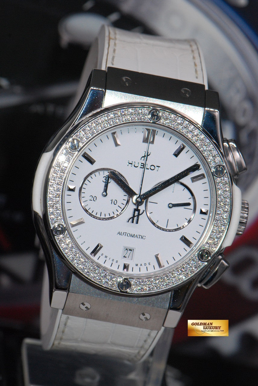 [SOLD] HUBLOT CLASSIC FUSION 42mm LADIES CHRONOGRAPH DIAMOND WHITE AUTOMATIC (NEAR MINT)