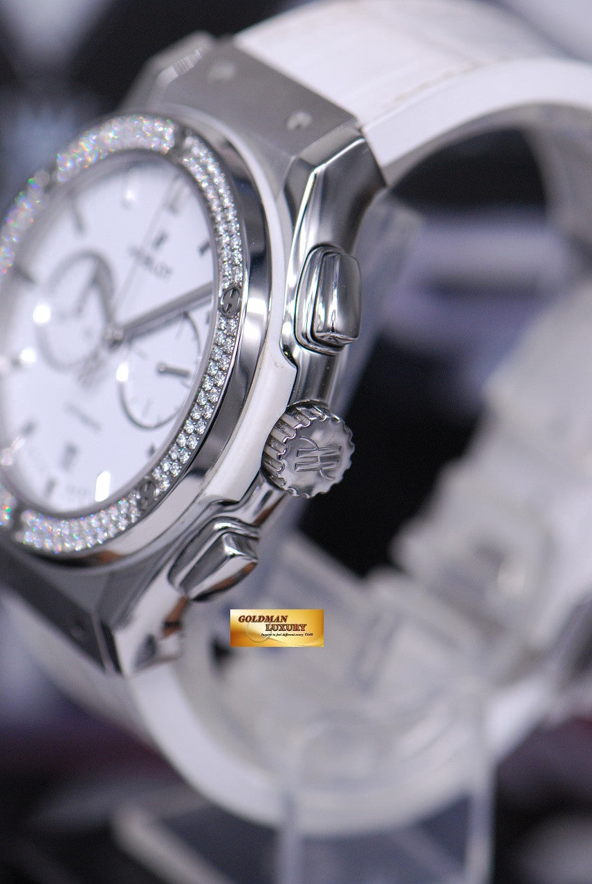[SOLD] HUBLOT CLASSIC FUSION 42mm LADIES CHRONOGRAPH DIAMOND WHITE AUTOMATIC (NEAR MINT)