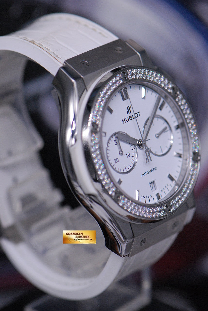 [SOLD] HUBLOT CLASSIC FUSION 42mm LADIES CHRONOGRAPH DIAMOND WHITE AUTOMATIC (NEAR MINT)
