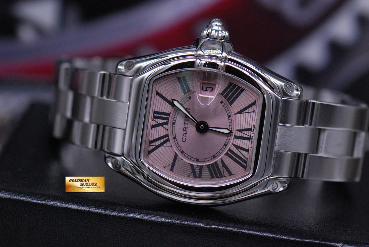[SOLD] CARTIER ROADSTER SMALL LADIES SS PINK QUARTZ (MINT)