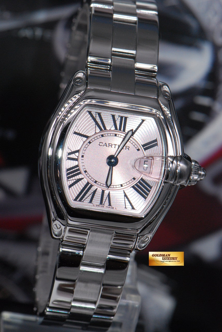 [SOLD] CARTIER ROADSTER SMALL LADIES SS PINK QUARTZ (MINT)